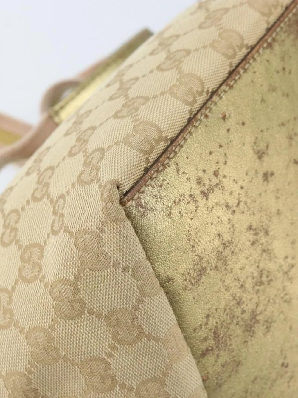 GUCCI GG Canvas Hand Bag Beige Gold 131228 Auth gh1835 - Picture 14 of 16